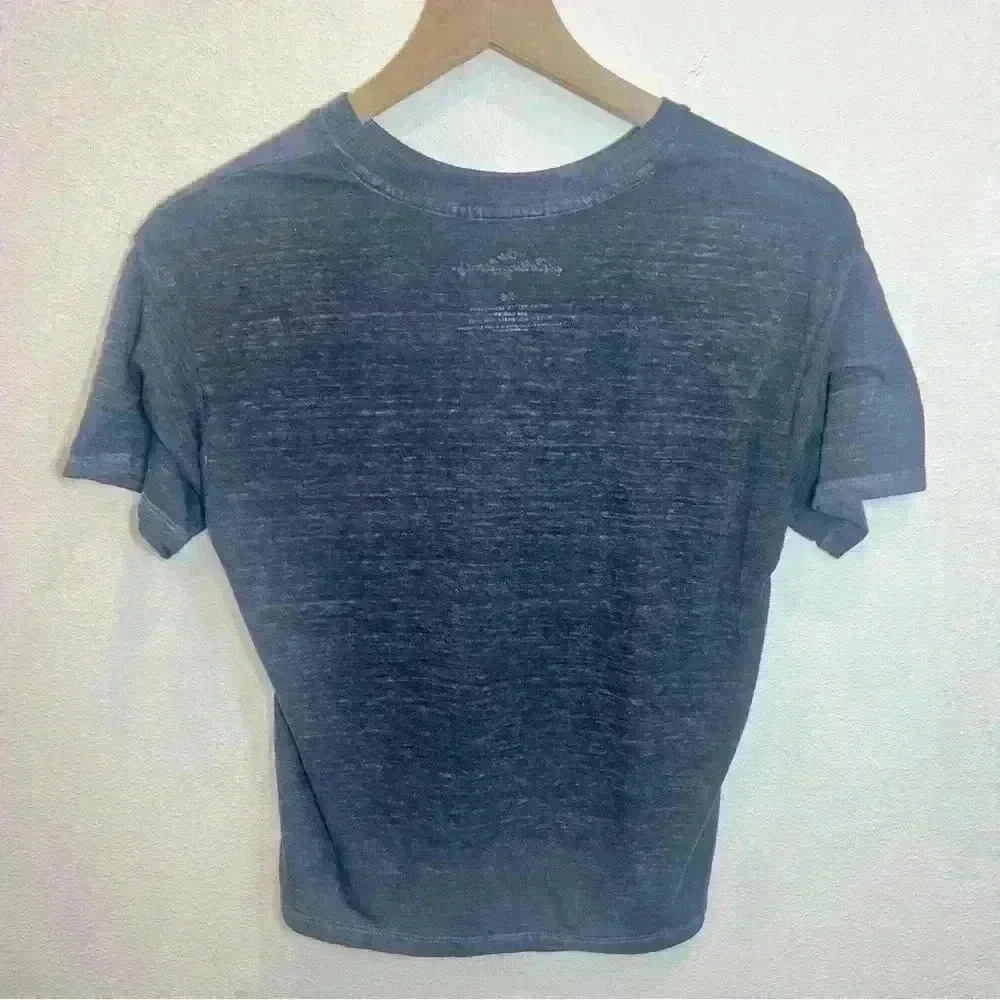 Rolling Stones Women’s Cropped Heathered Gray Crewneck Tee Size X-Small - Picture 6 of 6